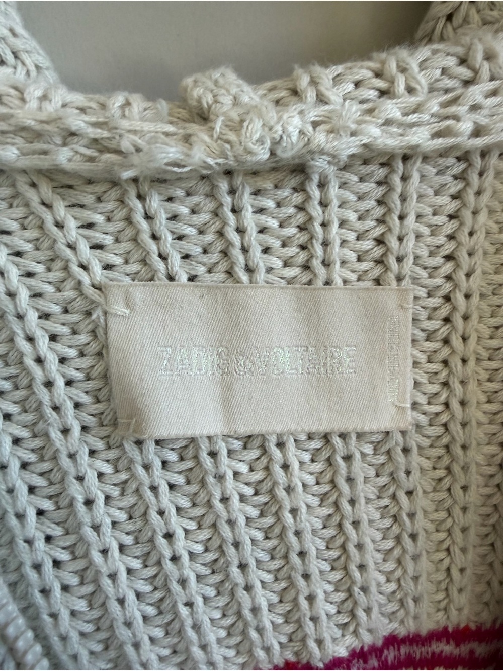 ZADIG & VOLTAIRE Anya Rainbow Zip Hoodie Ecru M - Picture 9 of 13